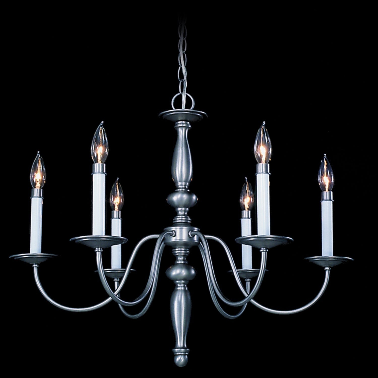 Framburg - 7916 SP - Six Light Chandelier - Jamestown - Satin Pewter