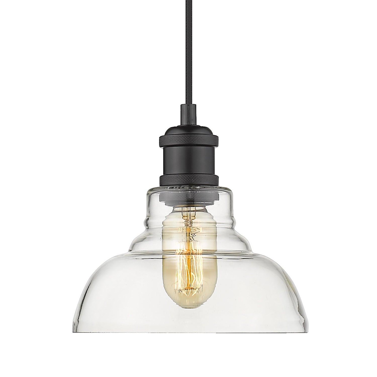 Golden - 0305-S BLK-CLR - One Light Mini Pendant - Carver - Matte Black