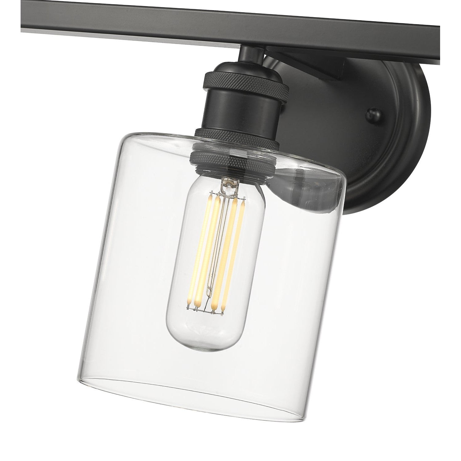 Golden - 0306-BA3 BLK-CLR - Three Light Bath Vanity - Fisher - Matte Black