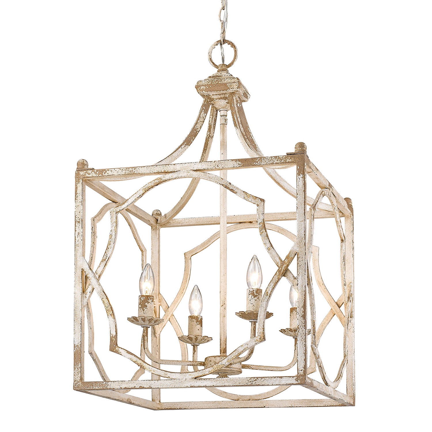 Golden - 0885-4P AI - Four Light Pendant - Laurent - Antique Ivory