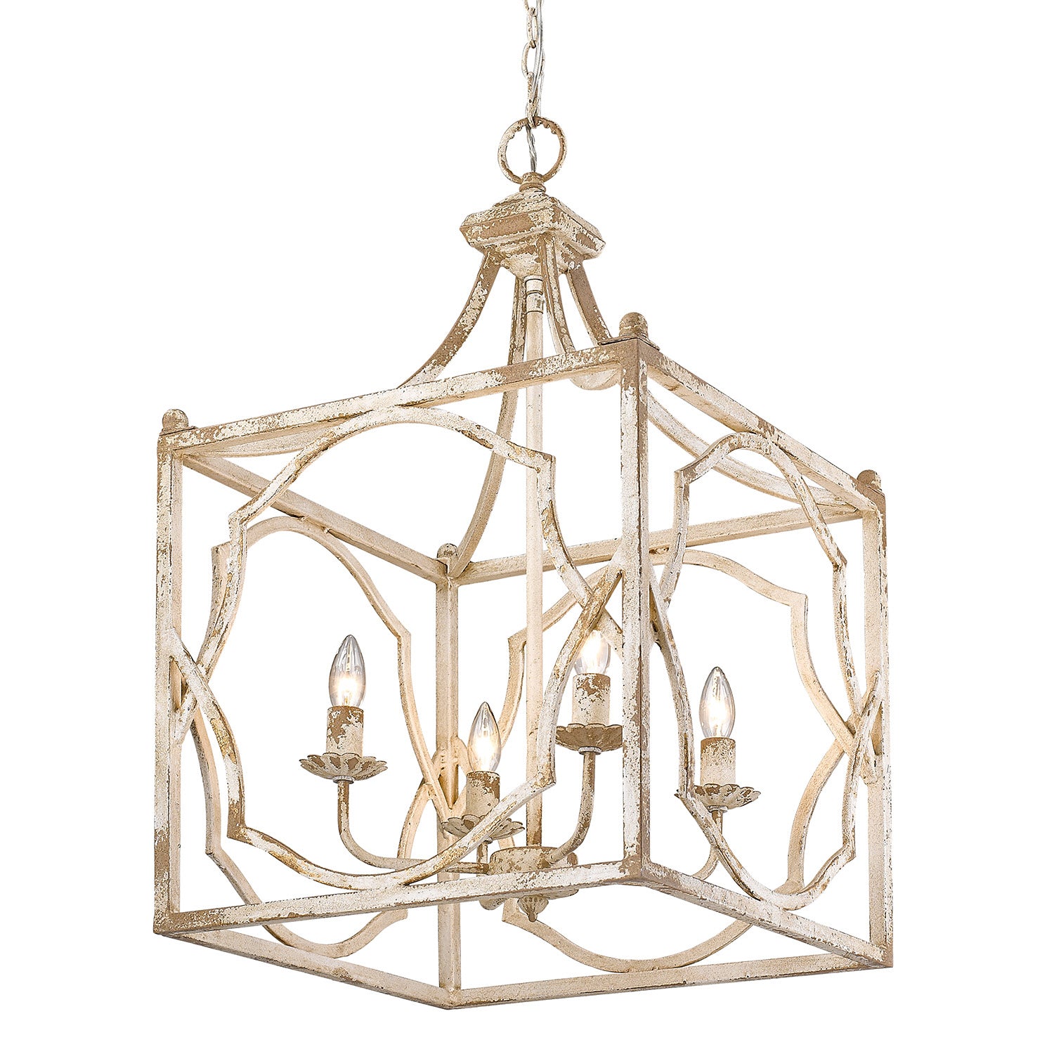 Golden - 0885-4P AI - Four Light Pendant - Laurent - Antique Ivory
