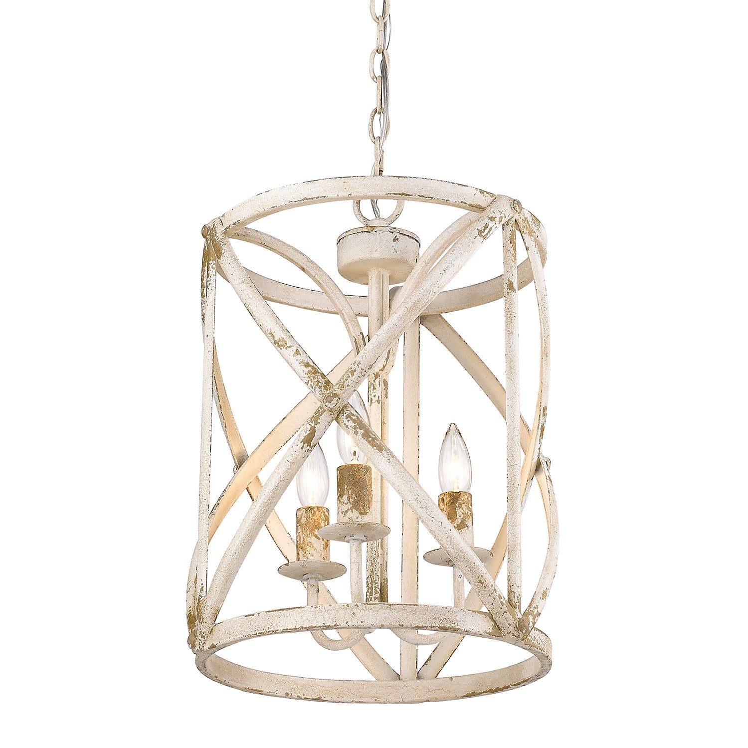 Golden - 0890-3P AI - Three Light Pendant - Alcott - Antique Ivory