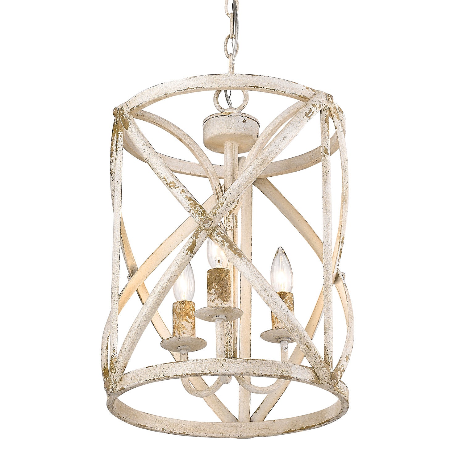 Golden - 0890-3P AI - Three Light Pendant - Alcott - Antique Ivory