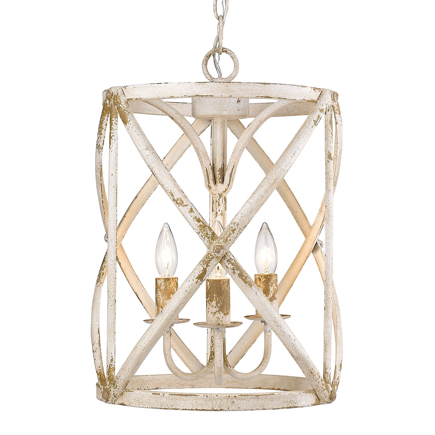 Golden - 0890-3P AI - Three Light Pendant - Alcott - Antique Ivory