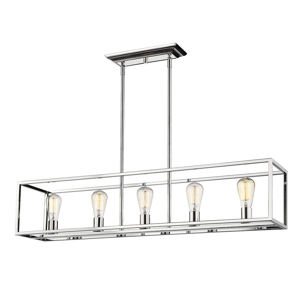 Golden - 2072-LP CH - Five Light Linear Pendant - Wesson - Chrome