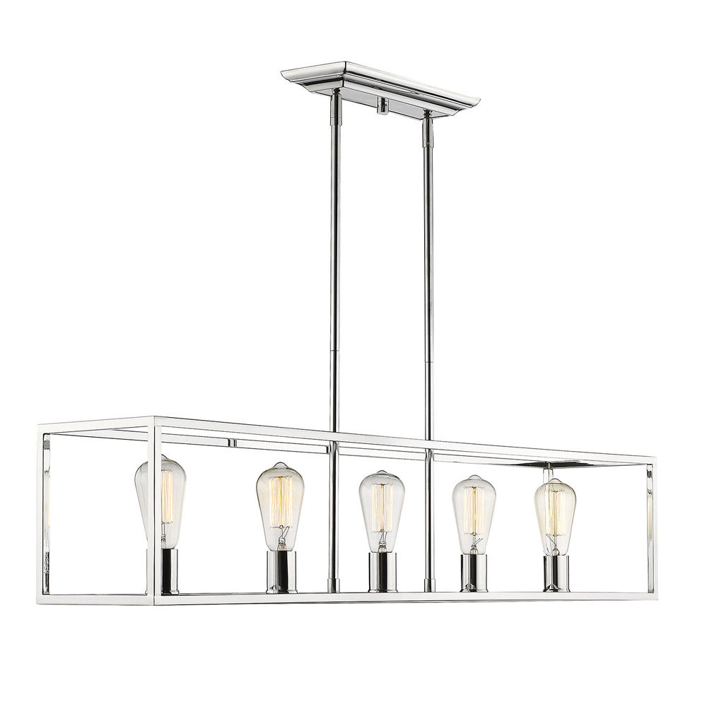 Golden - 2072-LP CH - Five Light Linear Pendant - Wesson - Chrome