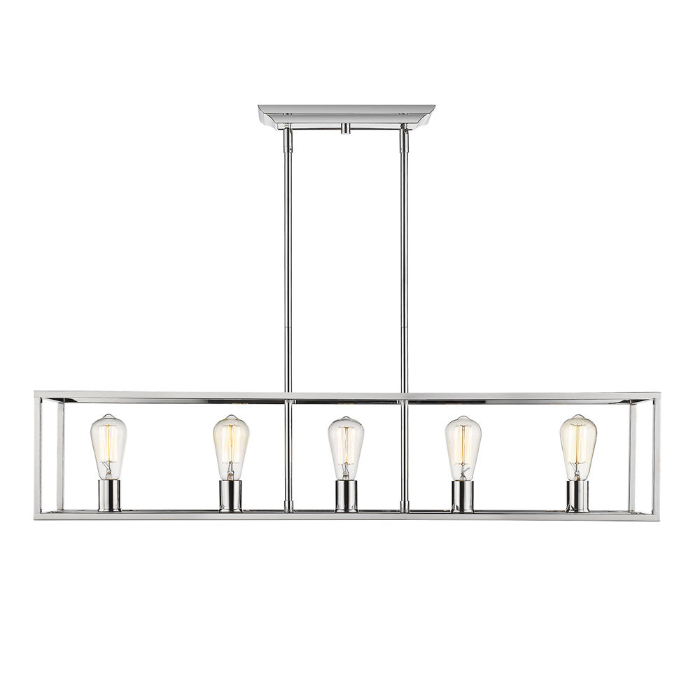 Golden - 2072-LP CH - Five Light Linear Pendant - Wesson - Chrome