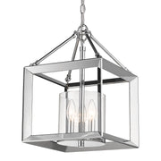 Golden - 2074-M3 CH-CLR - Three Light Mini Chandelier - Smyth - Chrome