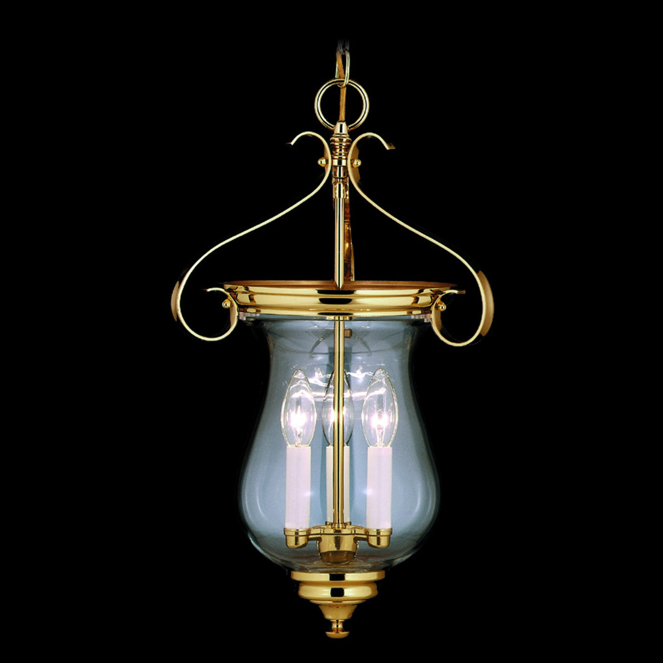Framburg - 7573 PB - Three Light Foyer Chandelier - Jamestown - Polished Brass