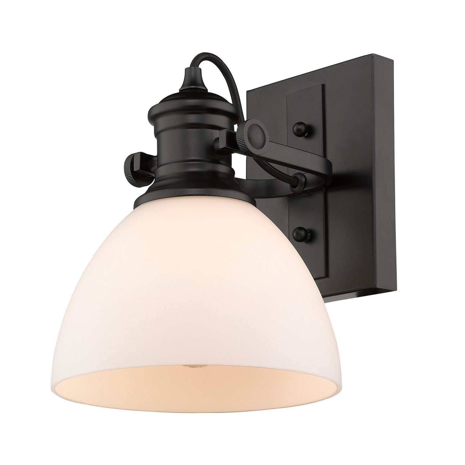 Golden - 3118-1SF BLK-OP - One Light Semi-Flush Mount - Hines - Matte Black