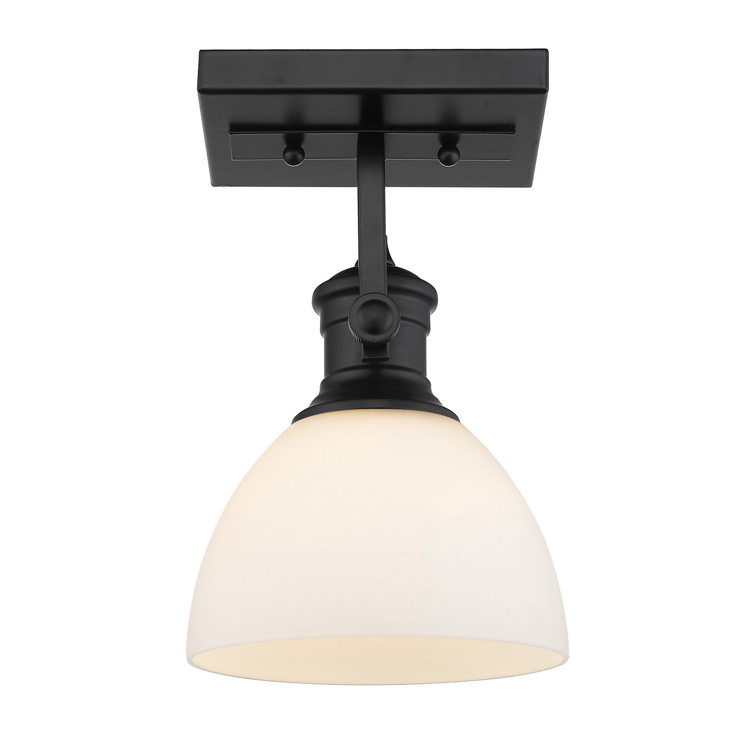 Golden - 3118-1SF BLK-OP - One Light Semi-Flush Mount - Hines - Matte Black