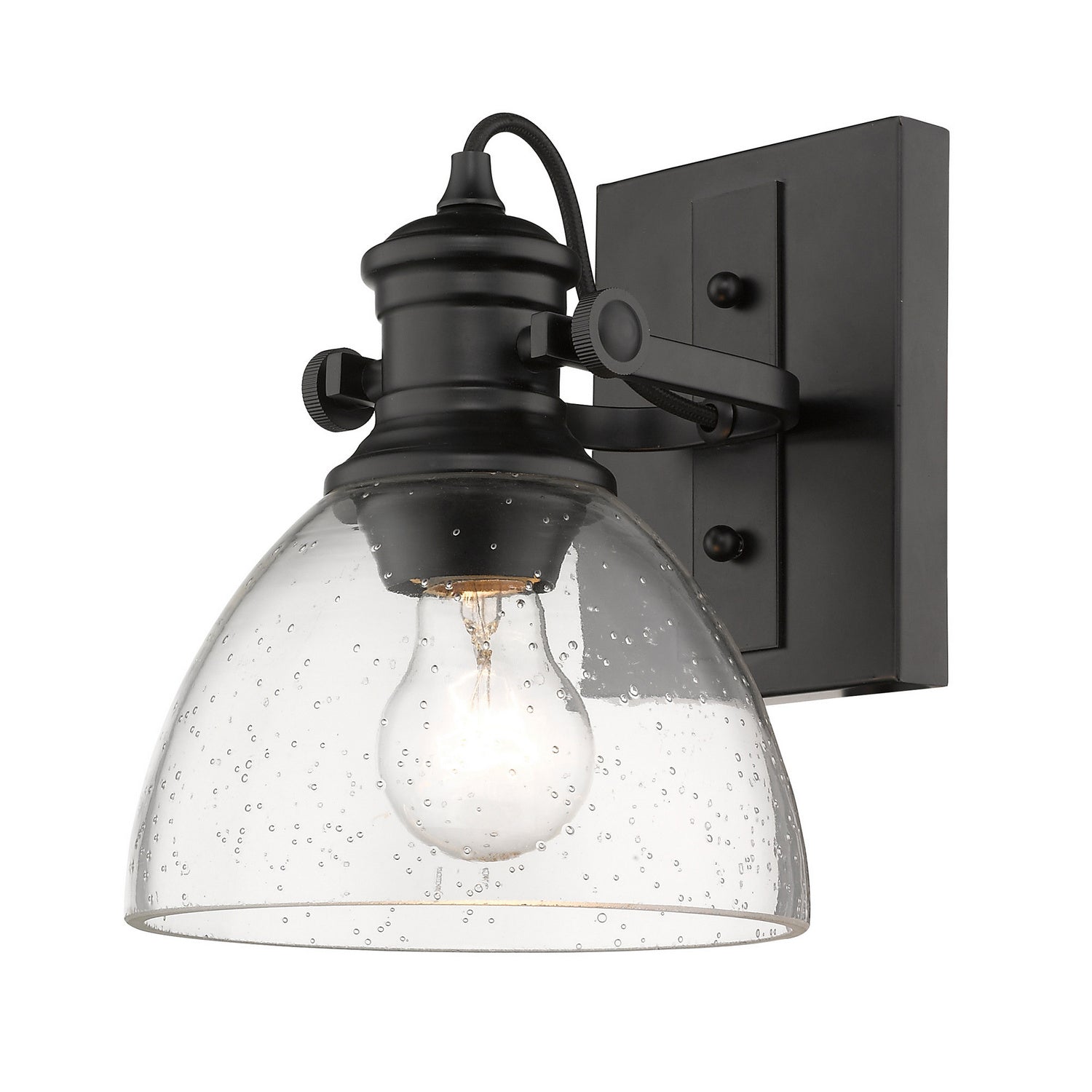 Golden - 3118-1SF BLK-SD - One Light Semi-Flush Mount - Hines - Matte Black