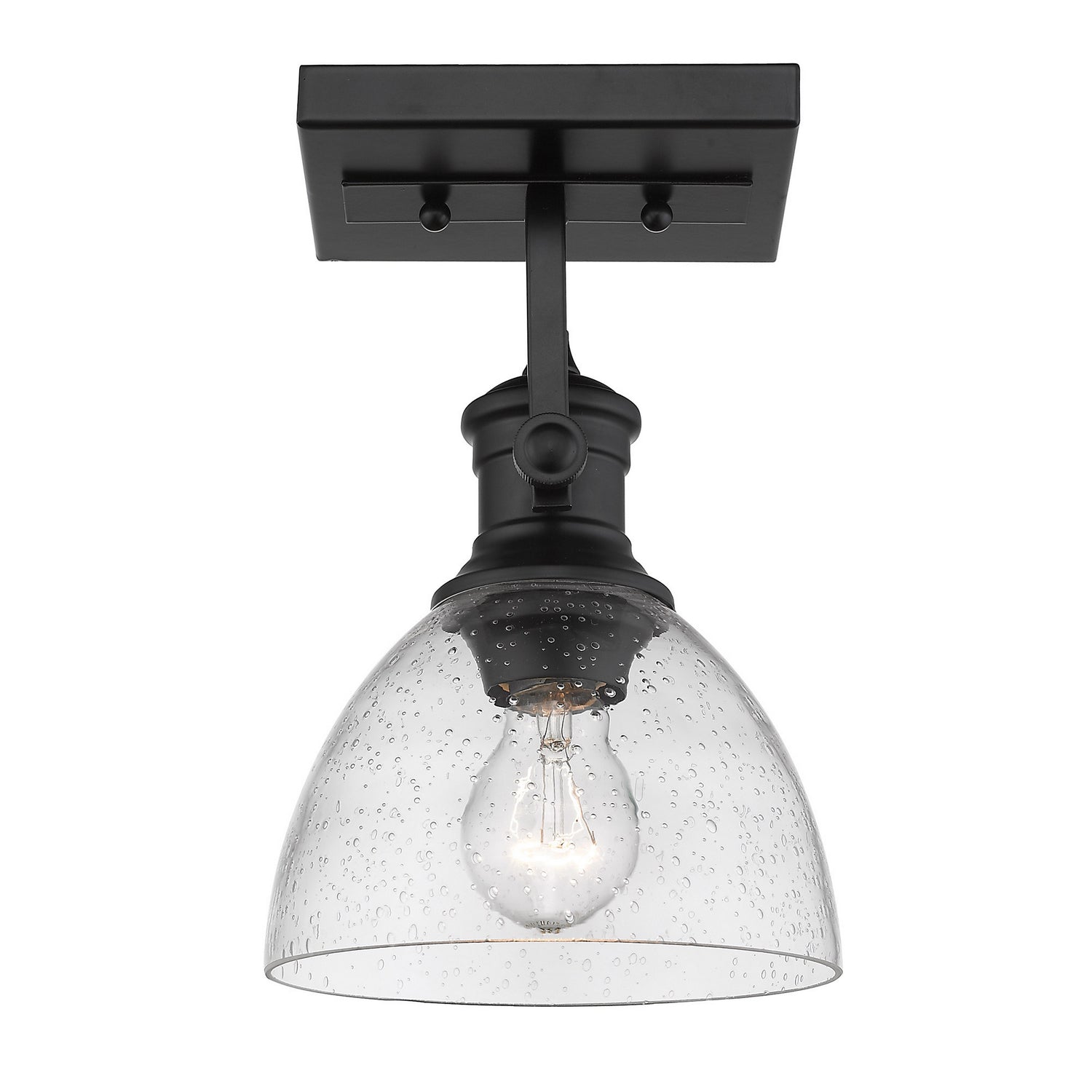 Golden - 3118-1SF BLK-SD - One Light Semi-Flush Mount - Hines - Matte Black