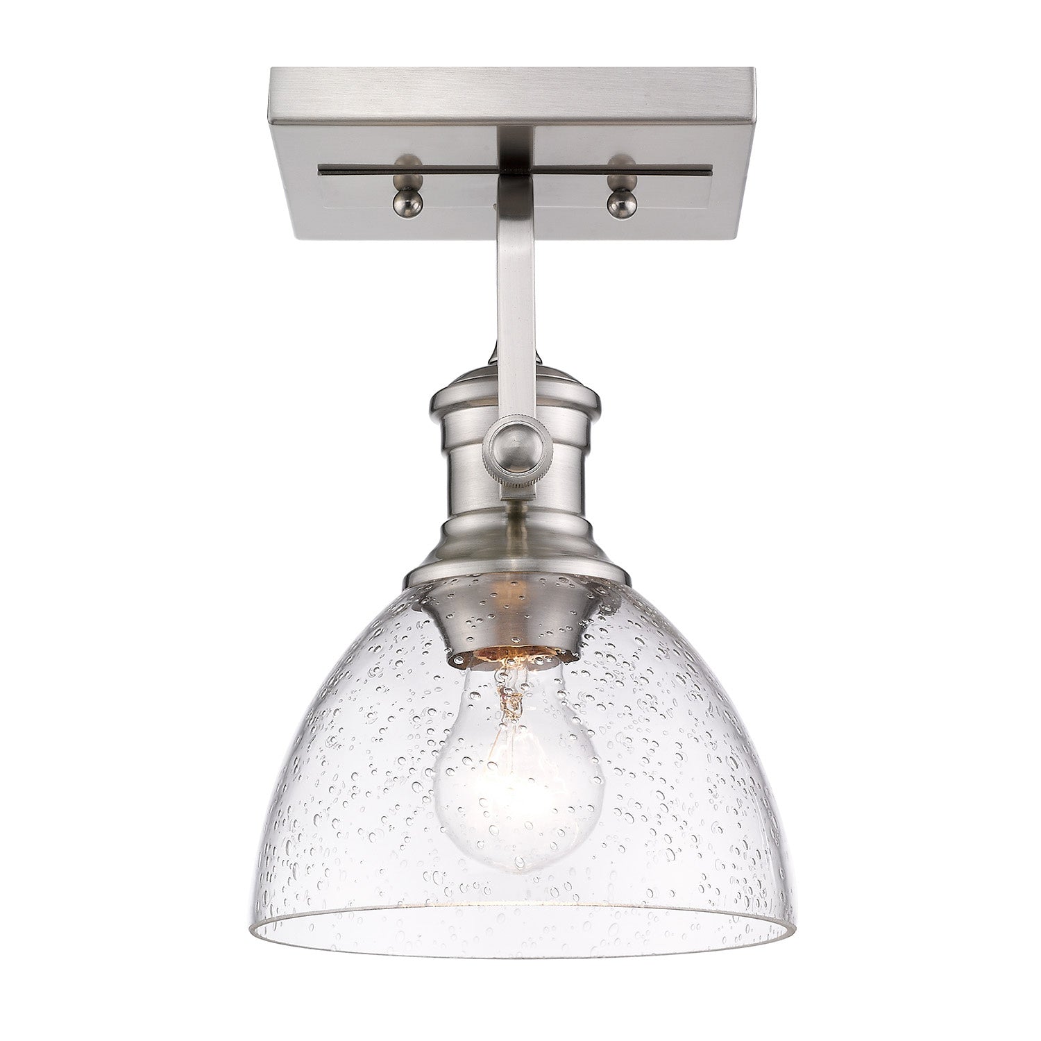 Golden - 3118-1SF PW-SD - One Light Semi-Flush Mount - Hines - Pewter
