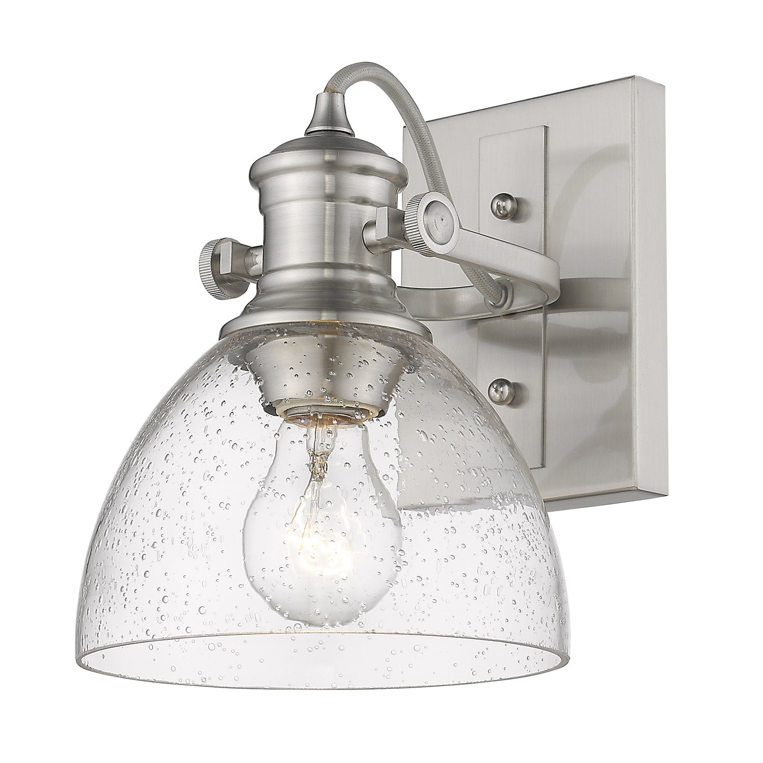 Golden - 3118-1SF PW-SD - One Light Semi-Flush Mount - Hines - Pewter