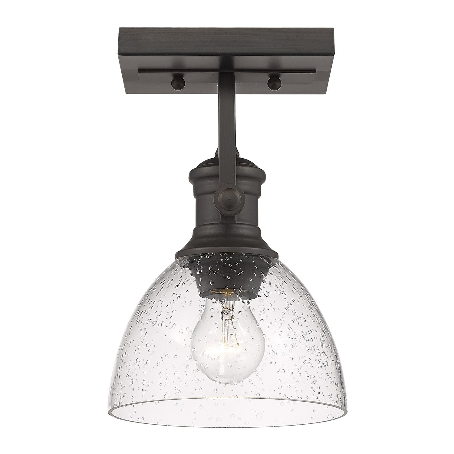 Golden - 3118-1SF RBZ-SD - One Light Semi-Flush Mount - Hines - Rubbed Bronze