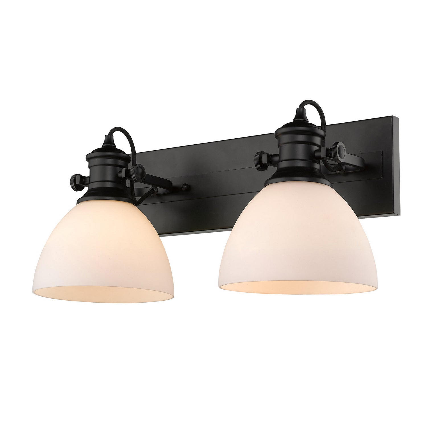 Golden - 3118-2SF BLK-OP - Two Light Semi-Flush Mount - Hines - Matte Black