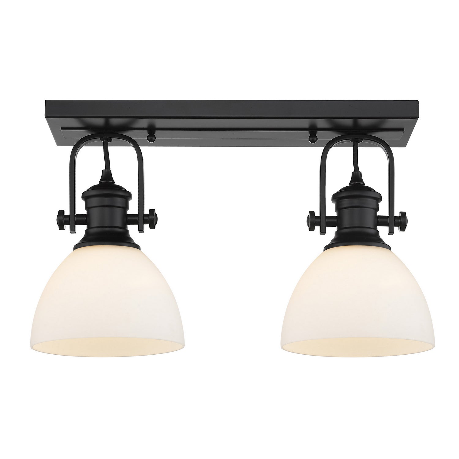 Golden - 3118-2SF BLK-OP - Two Light Semi-Flush Mount - Hines - Matte Black