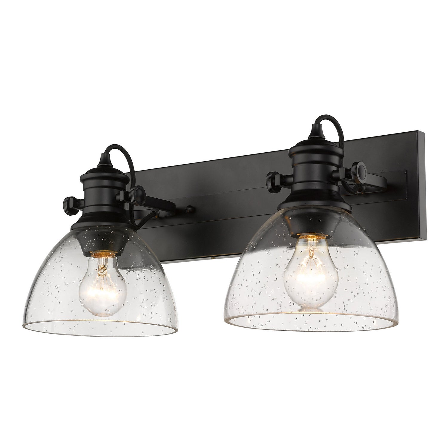 Golden - 3118-2SF BLK-SD - Two Light Semi-Flush Mount - Hines - Matte Black