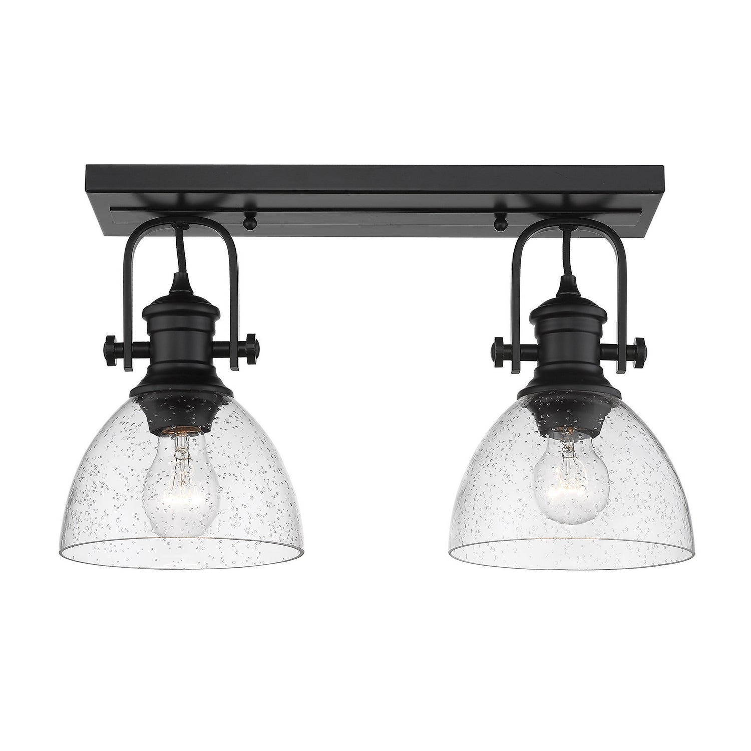 Golden - 3118-2SF BLK-SD - Two Light Semi-Flush Mount - Hines - Matte Black