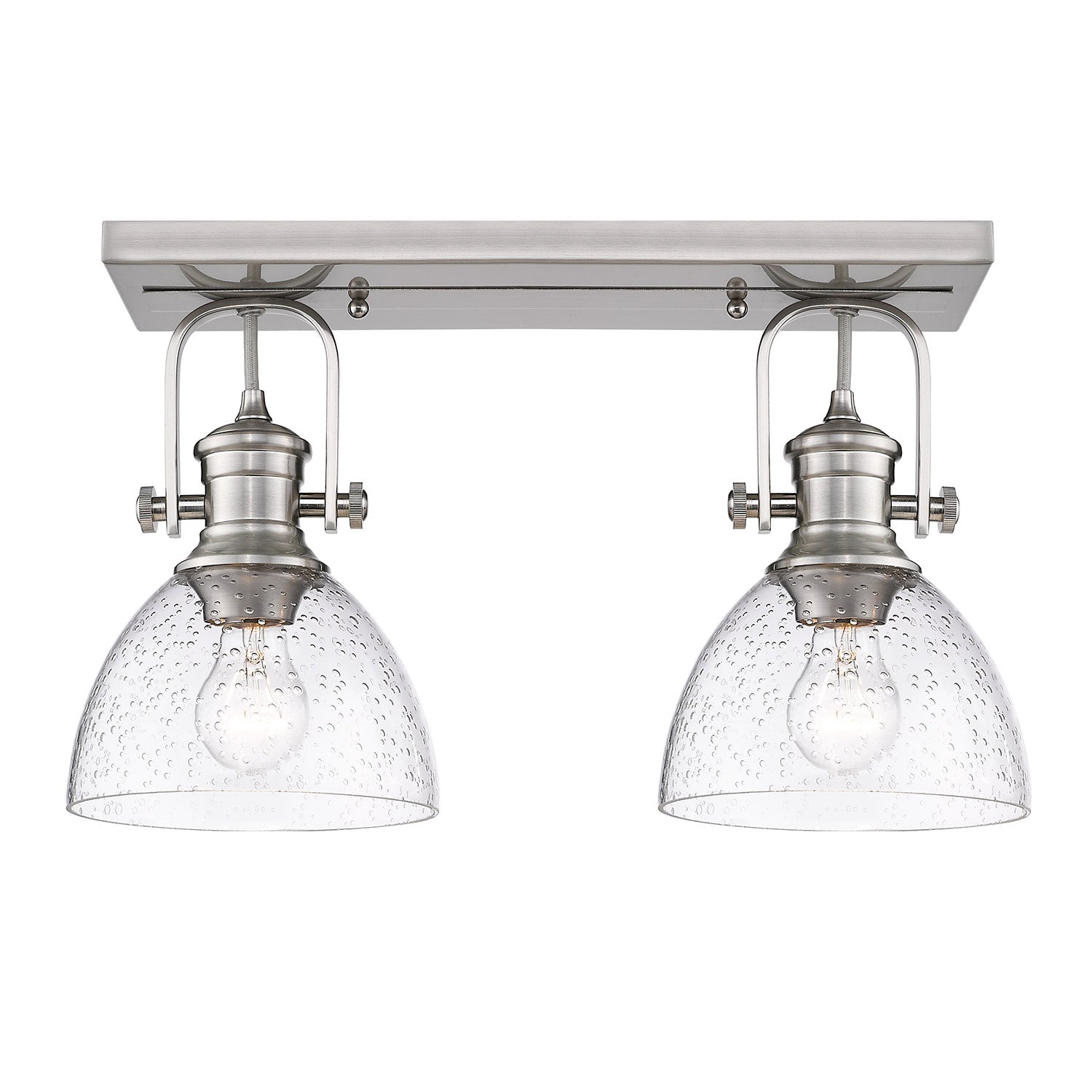 Golden - 3118-2SF PW-SD - Two Light Semi-Flush Mount - Hines - Pewter