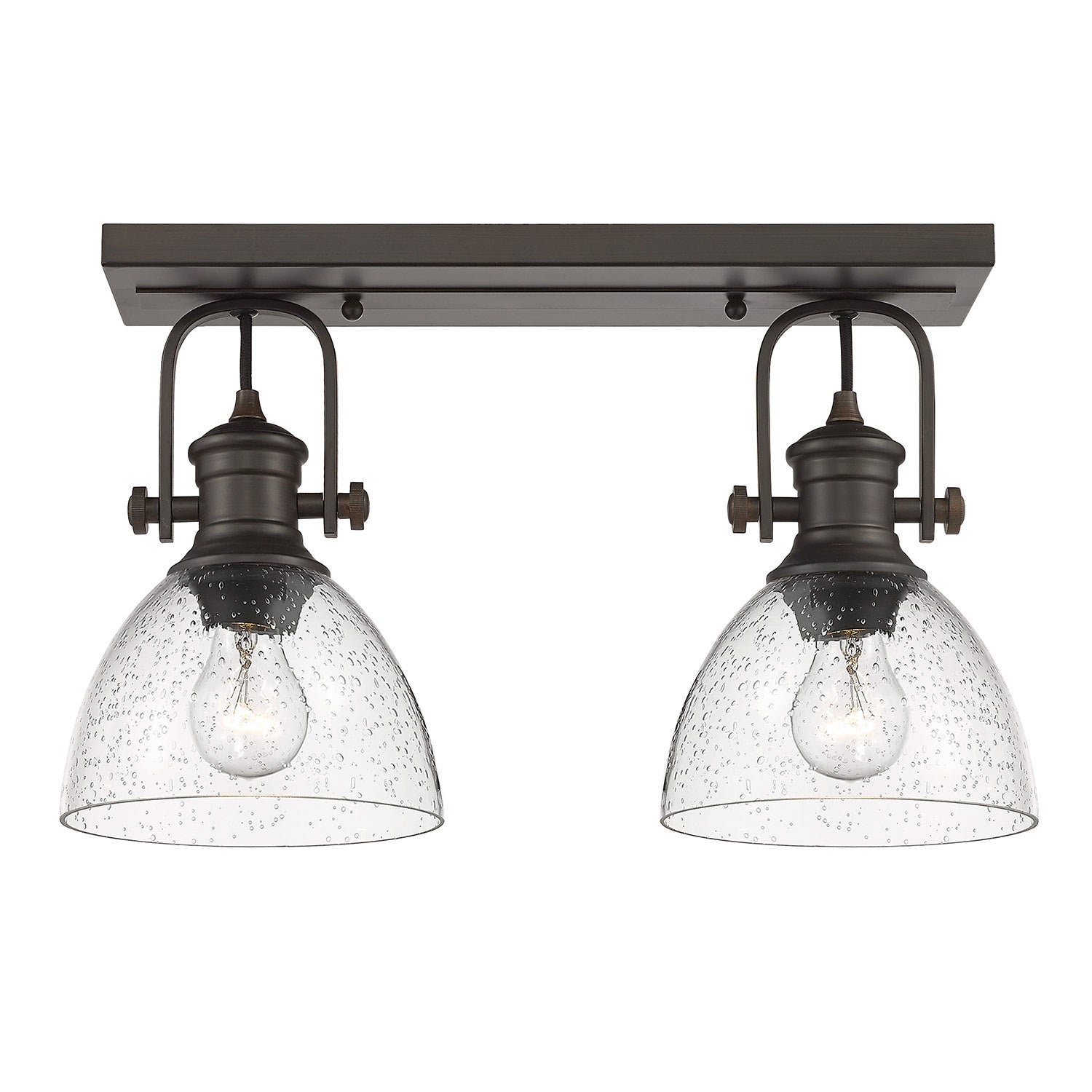 Golden - 3118-2SF RBZ-SD - Two Light Semi-Flush Mount - Hines - Rubbed Bronze