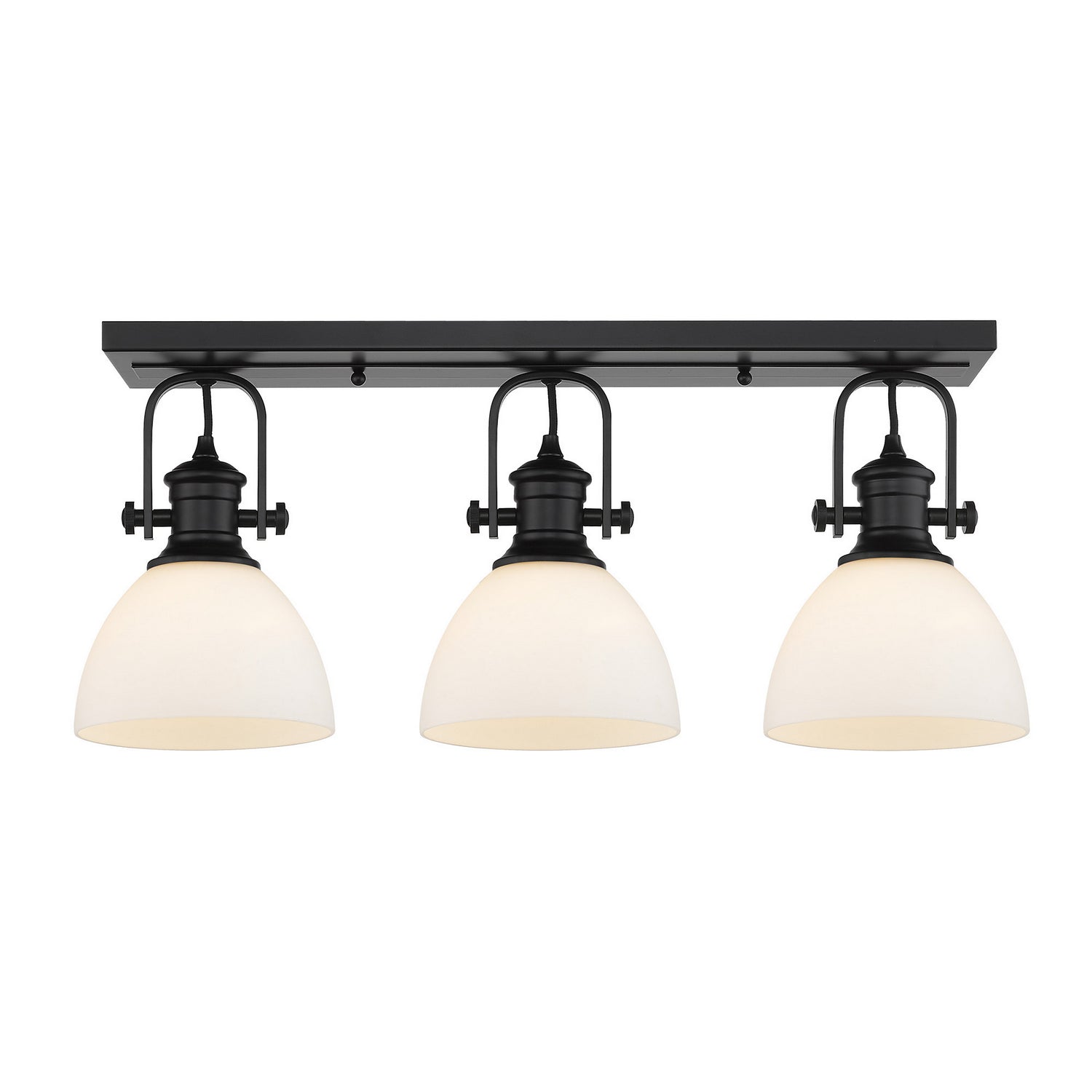 Golden - 3118-3SF BLK-OP - Three Light Semi-Flush Mount - Hines - Matte Black
