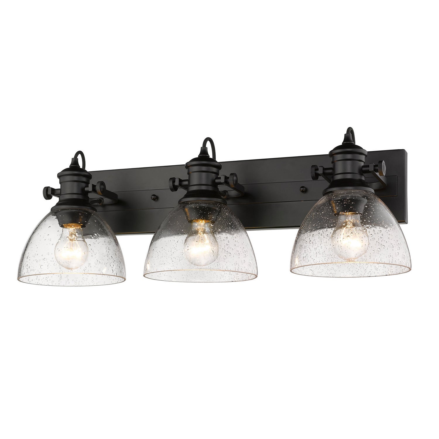 Golden - 3118-3SF BLK-SD - Three Light Semi-Flush Mount - Hines - Matte Black
