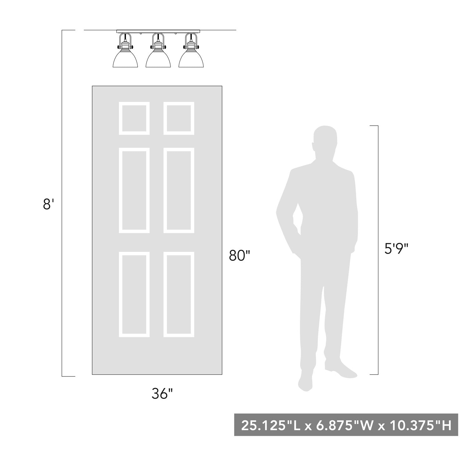 Golden - 3118-3SF CH-SD - Three Light Semi-Flush Mount - Hines - Chrome