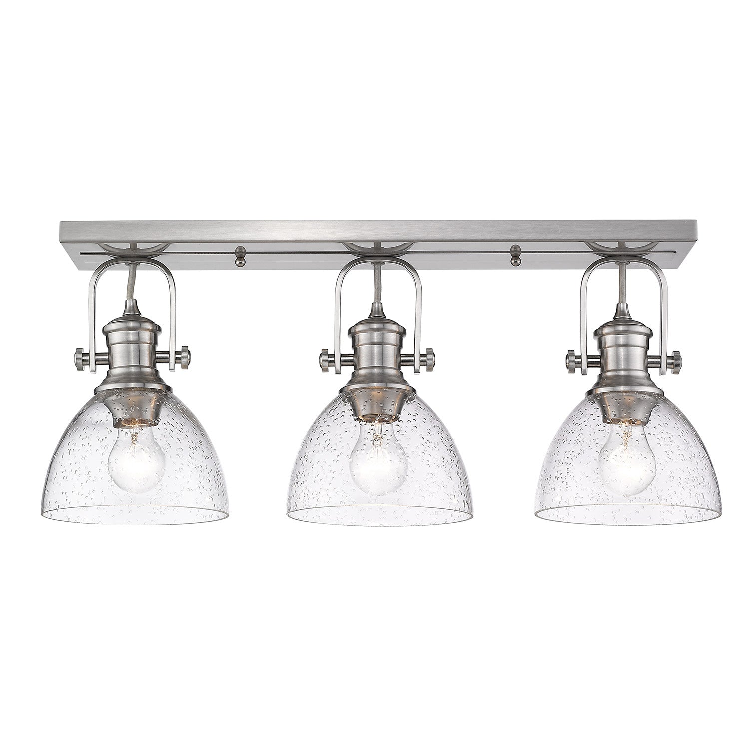 Golden - 3118-3SF PW-SD - Three Light Semi-Flush Mount - Hines - Pewter