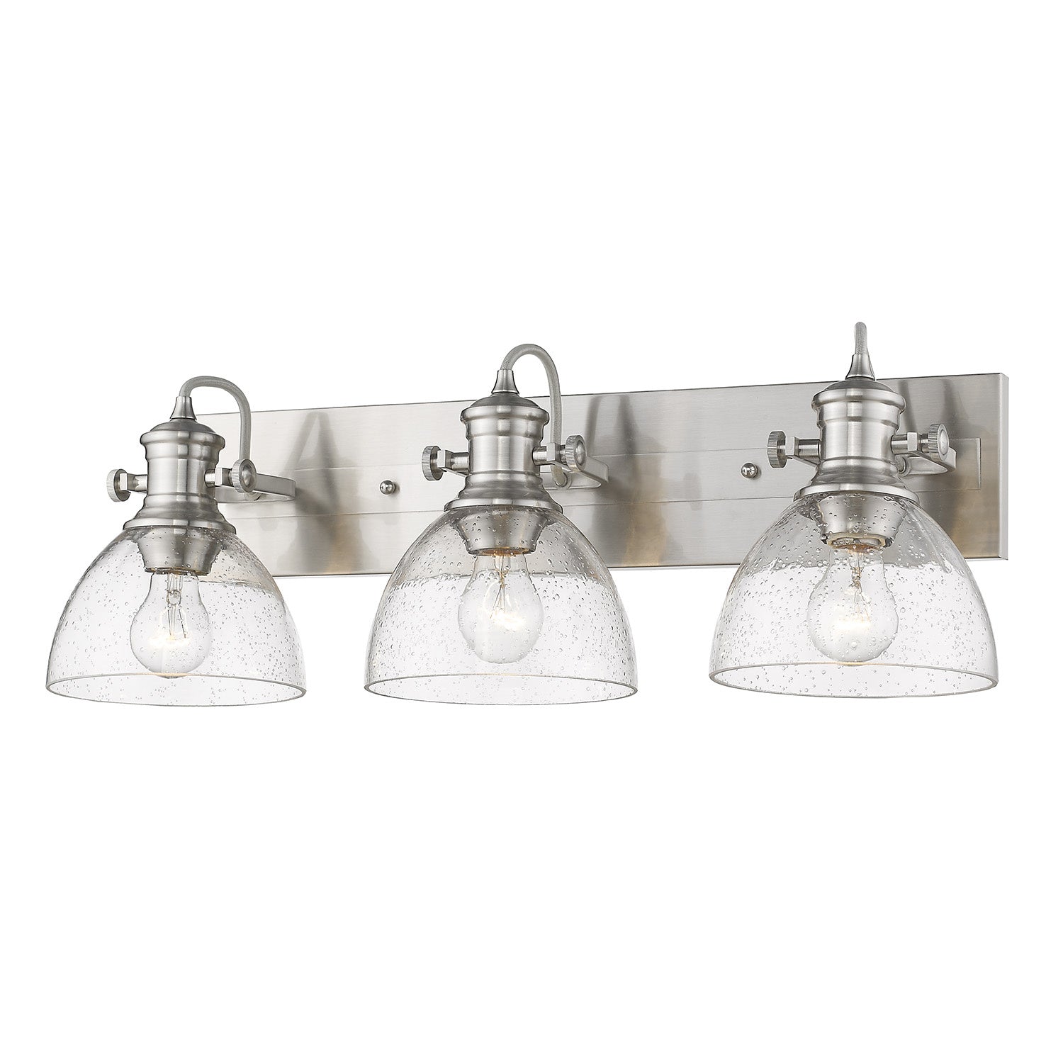 Golden - 3118-3SF PW-SD - Three Light Semi-Flush Mount - Hines - Pewter