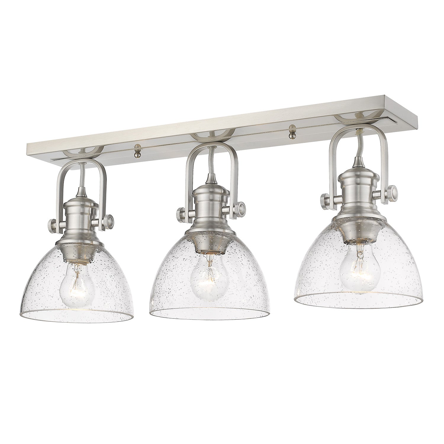 Golden - 3118-3SF PW-SD - Three Light Semi-Flush Mount - Hines - Pewter
