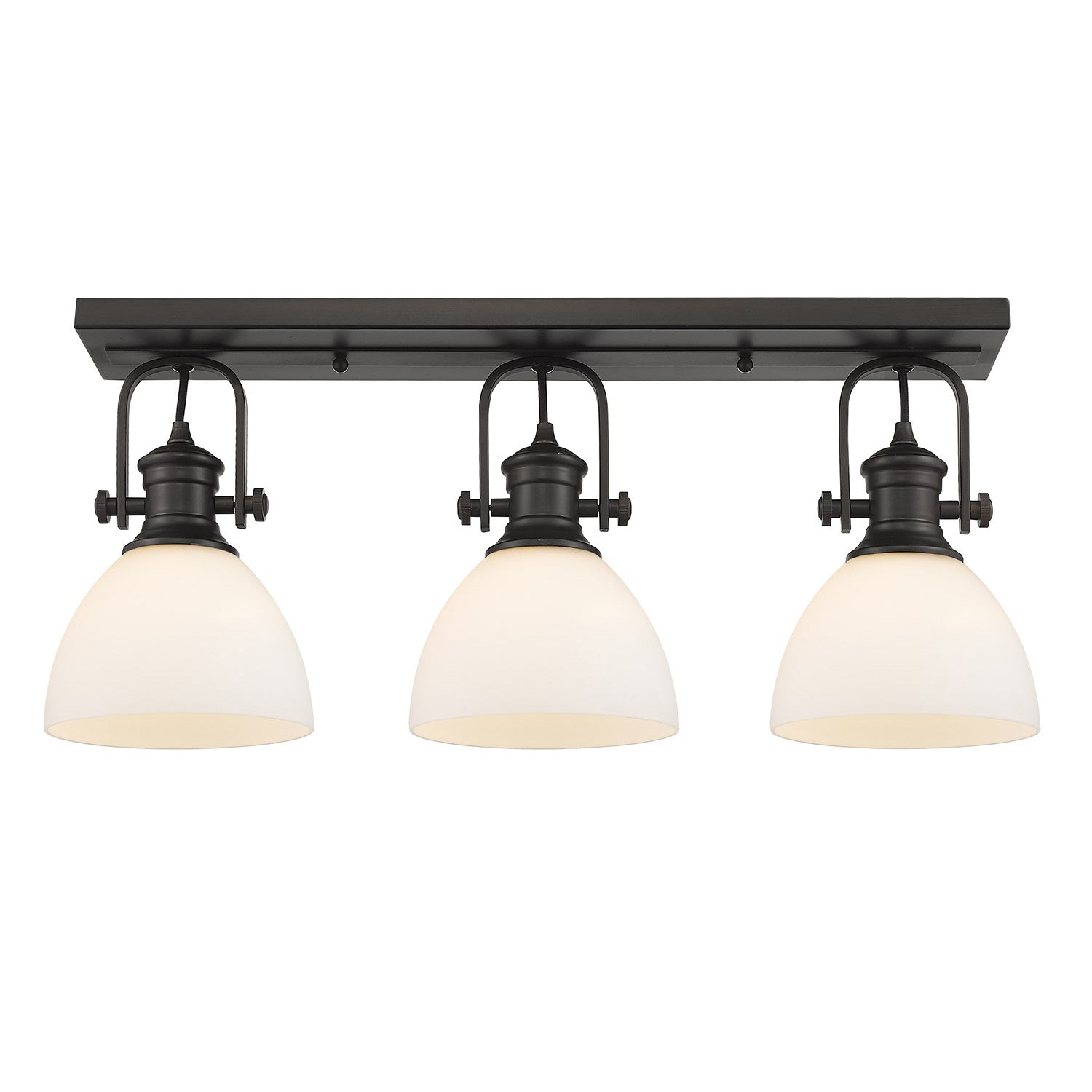 Golden - 3118-3SF RBZ-OP - Three Light Semi-Flush Mount - Hines - Rubbed Bronze