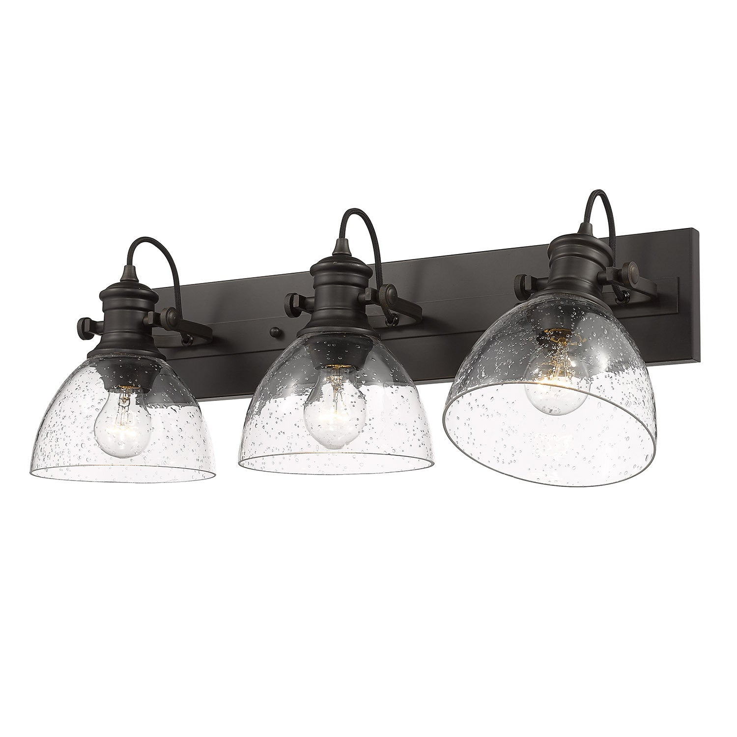Golden - 3118-3SF RBZ-SD - Three Light Semi-Flush Mount - Hines - Rubbed Bronze