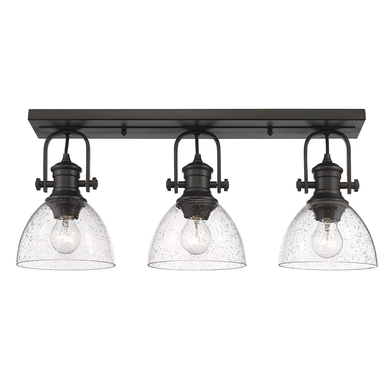 Golden - 3118-3SF RBZ-SD - Three Light Semi-Flush Mount - Hines - Rubbed Bronze