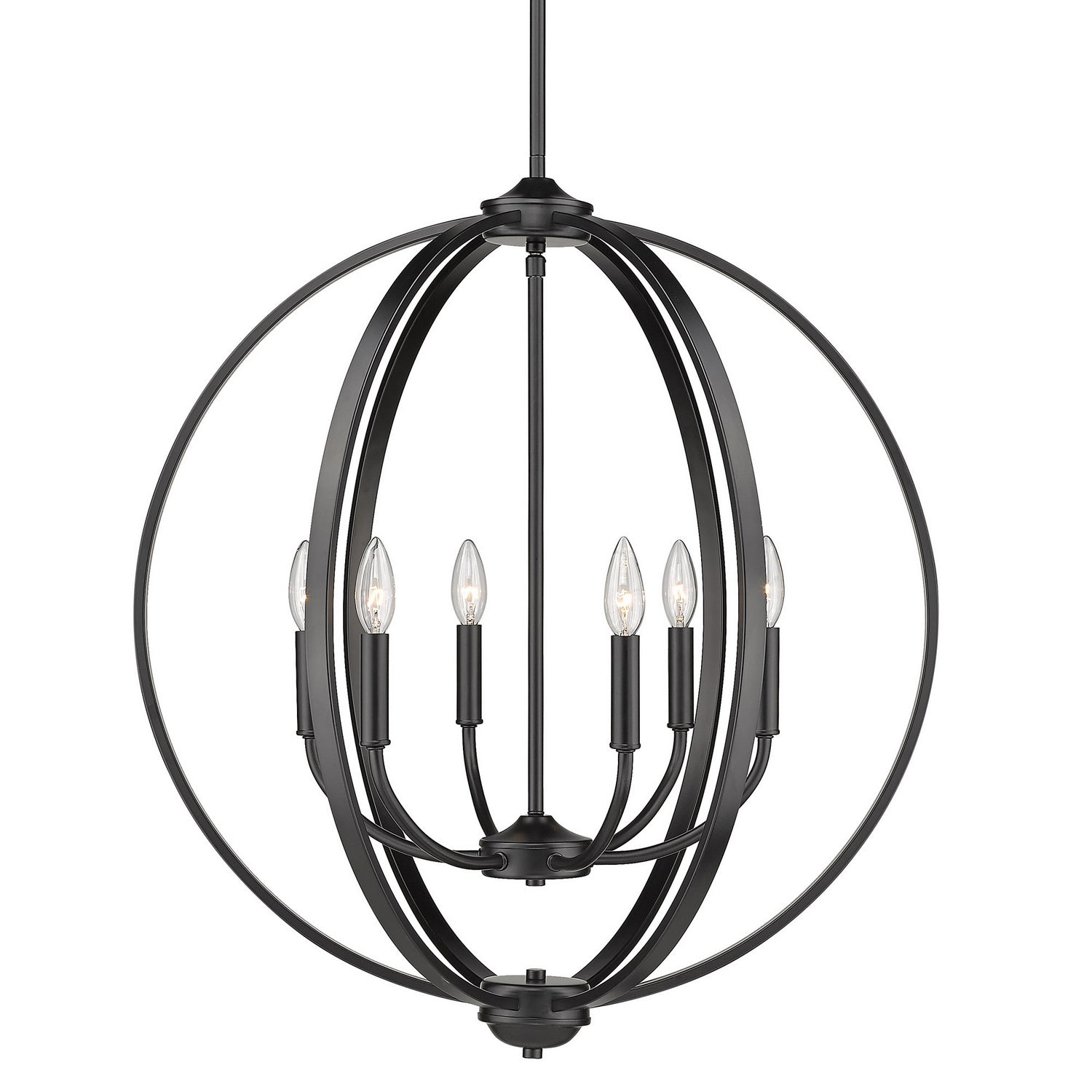 Golden - 3167-6 BLK - Six Light Chandelier - Colson - Matte Black
