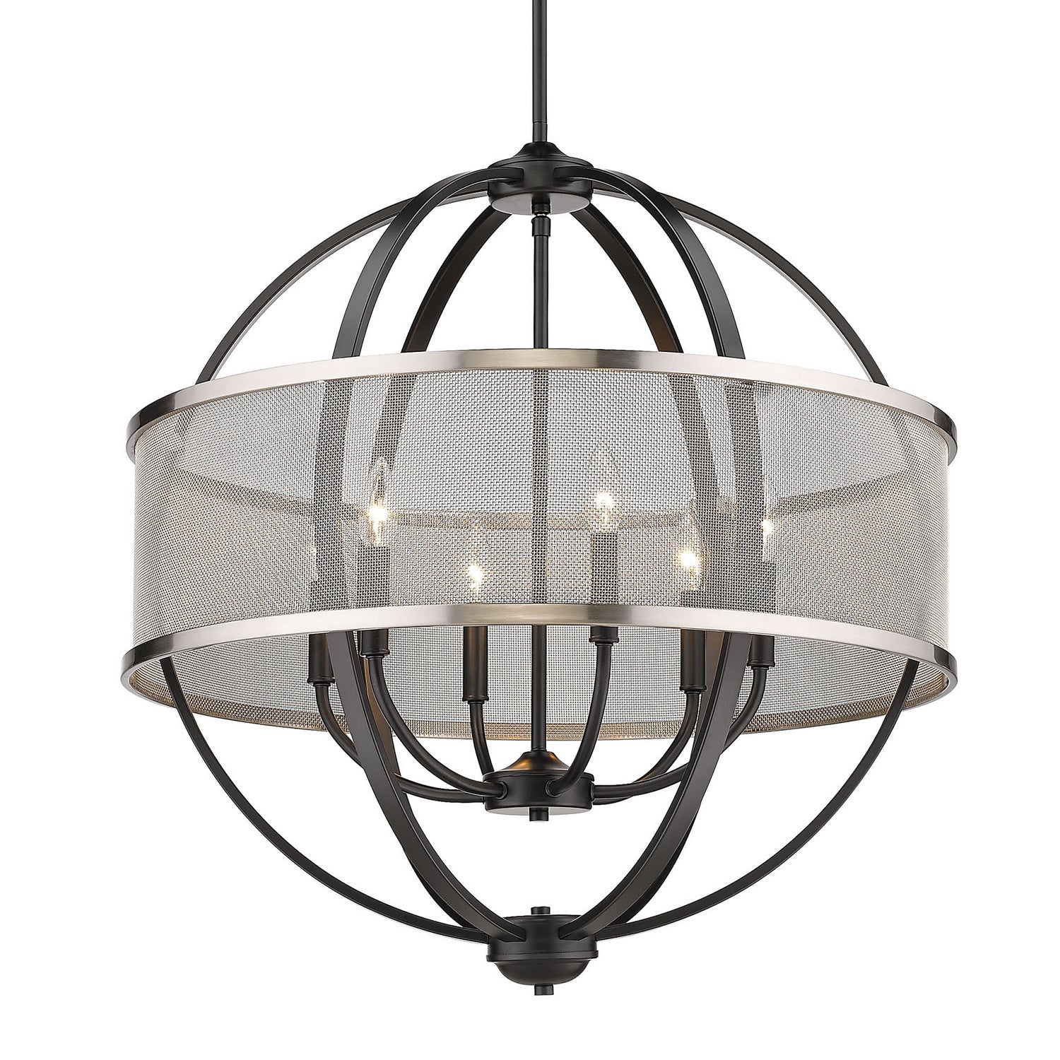 Golden - 3167-6 BLK-PW - Six Light Chandelier - Colson - Matte Black