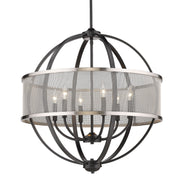 Golden - 3167-6 BLK-PW - Six Light Chandelier - Colson - Matte Black