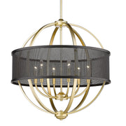 Golden - 3167-6 OG-BLK - Six Light Chandelier - Colson - Olympic Gold