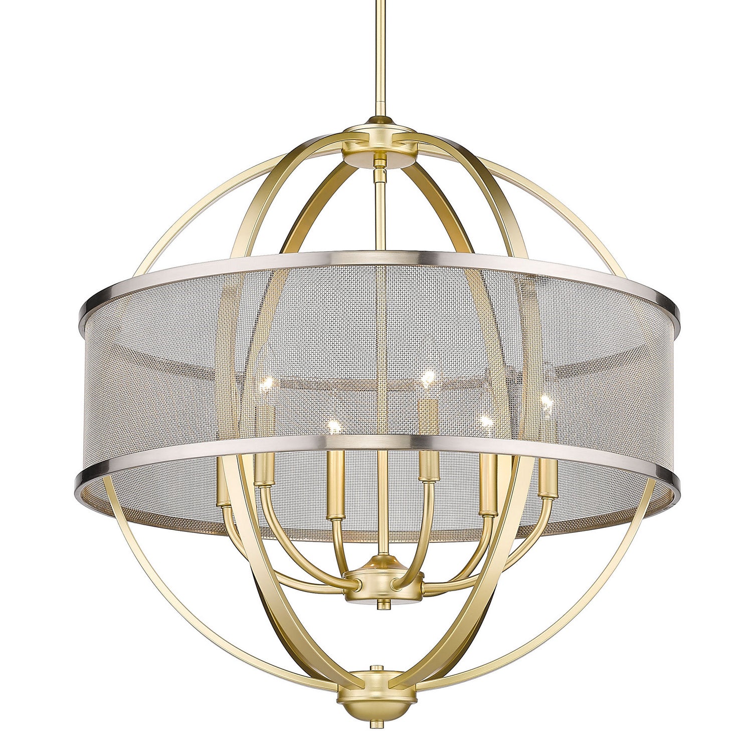 Golden - 3167-6 OG-PW - Six Light Chandelier - Colson - Olympic Gold
