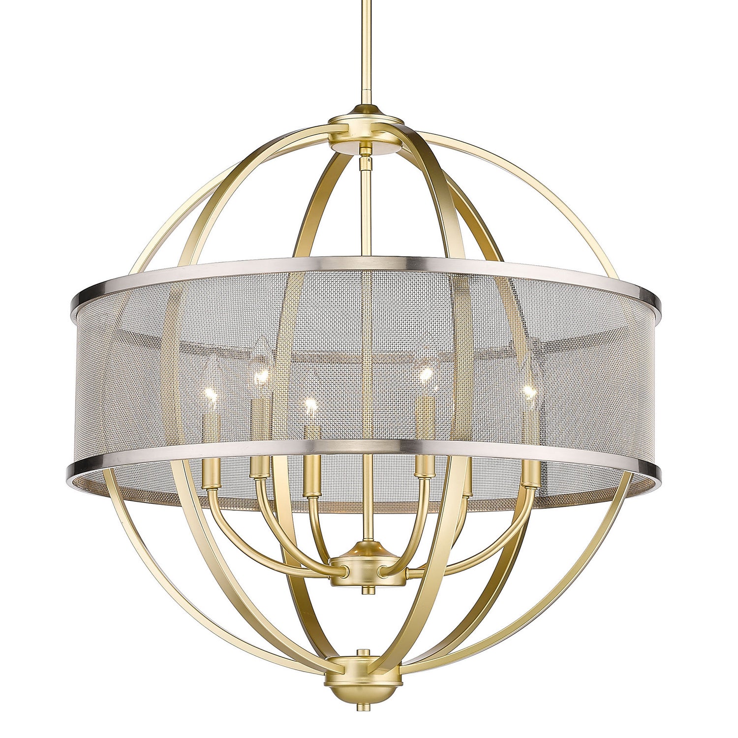 Golden - 3167-6 OG-PW - Six Light Chandelier - Colson - Olympic Gold