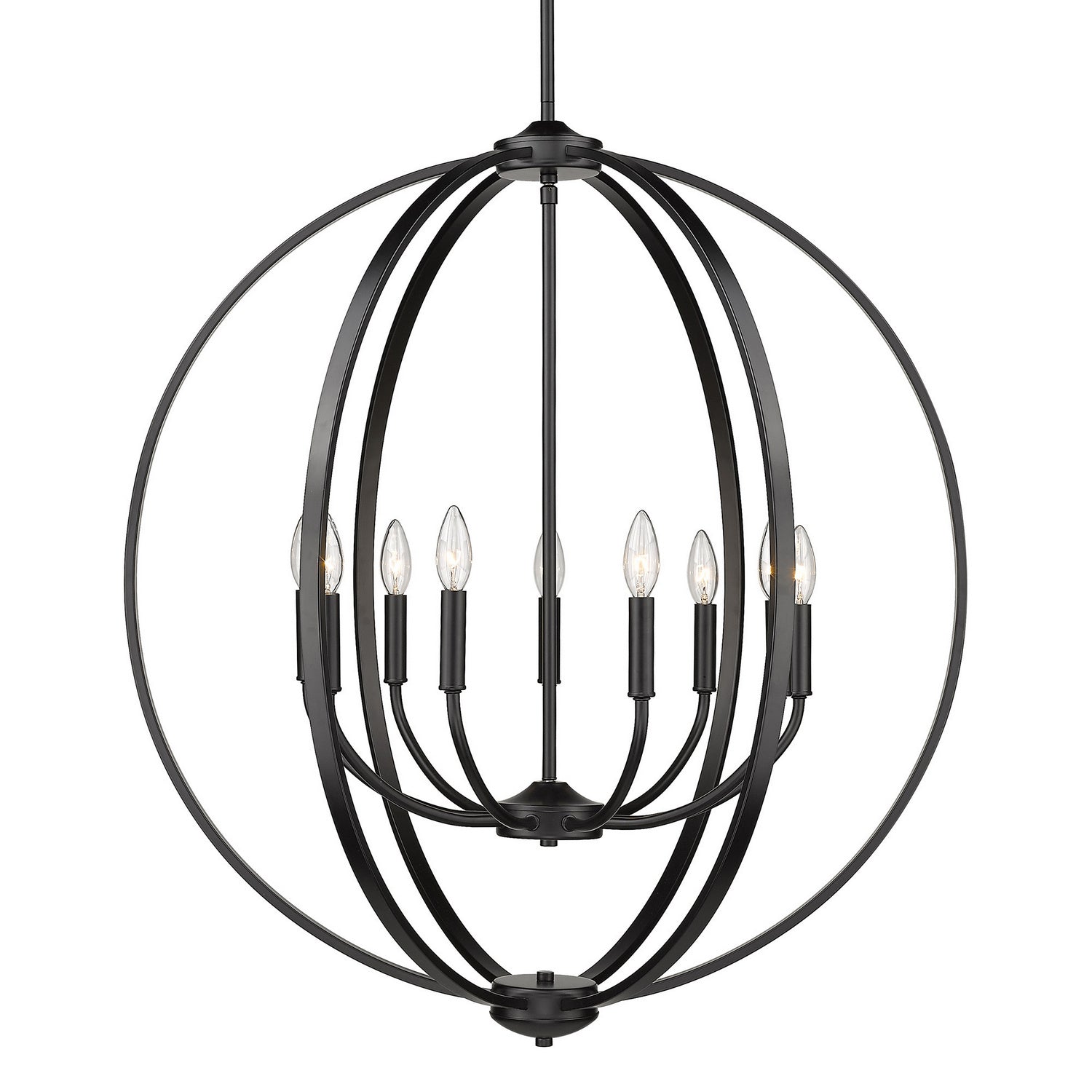 Golden - 3167-9 BLK - Nine Light Chandelier - Colson - Matte Black