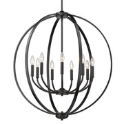 Golden - 3167-9 BLK - Nine Light Chandelier - Colson - Matte Black