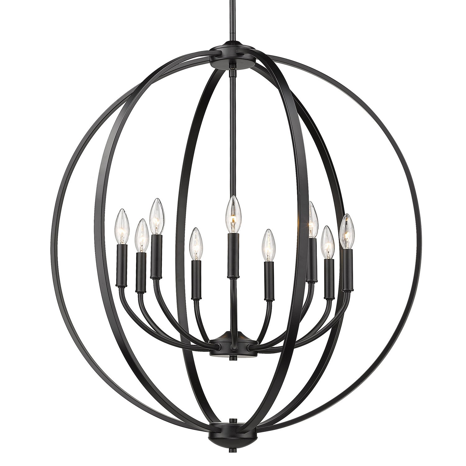 Golden - 3167-9 BLK - Nine Light Chandelier - Colson - Matte Black