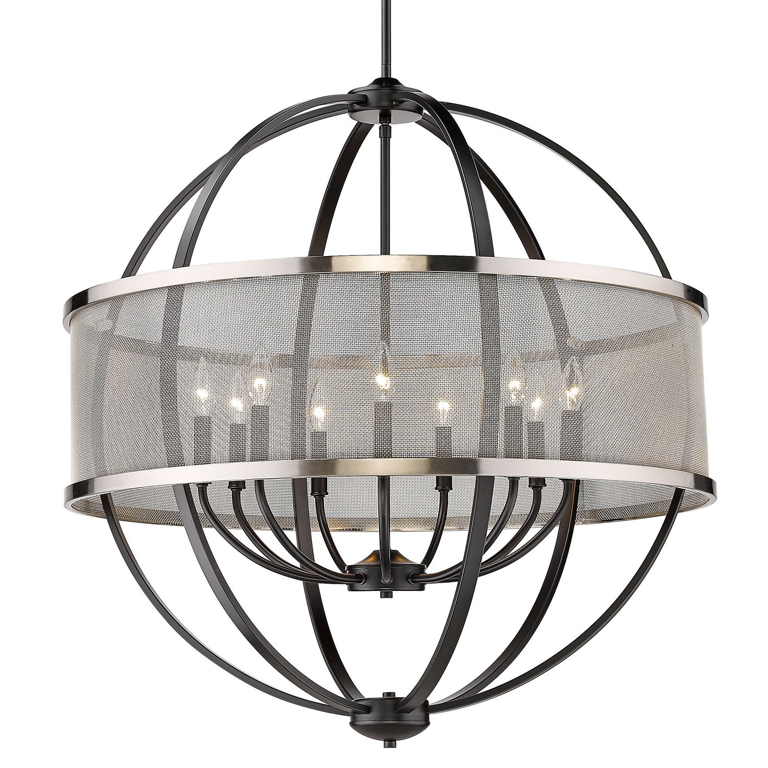 Golden - 3167-9 BLK-PW - Nine Light Chandelier - Colson - Matte Black