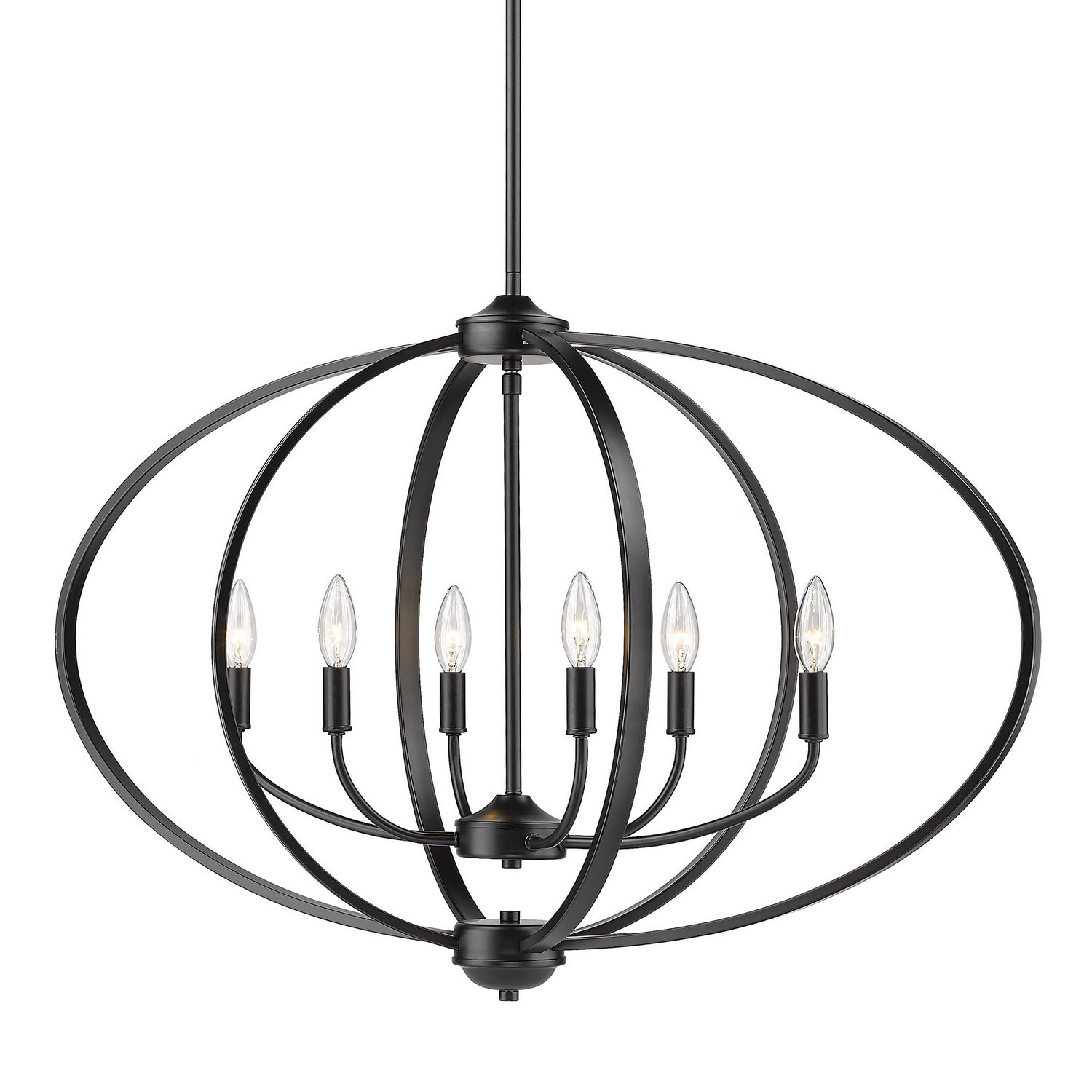 Golden - 3167-LP BLK - Six Light Linear Pendant - Colson - Matte Black