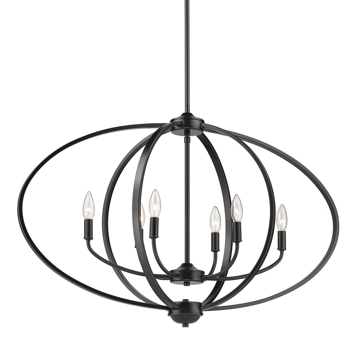Golden - 3167-LP BLK - Six Light Linear Pendant - Colson - Matte Black