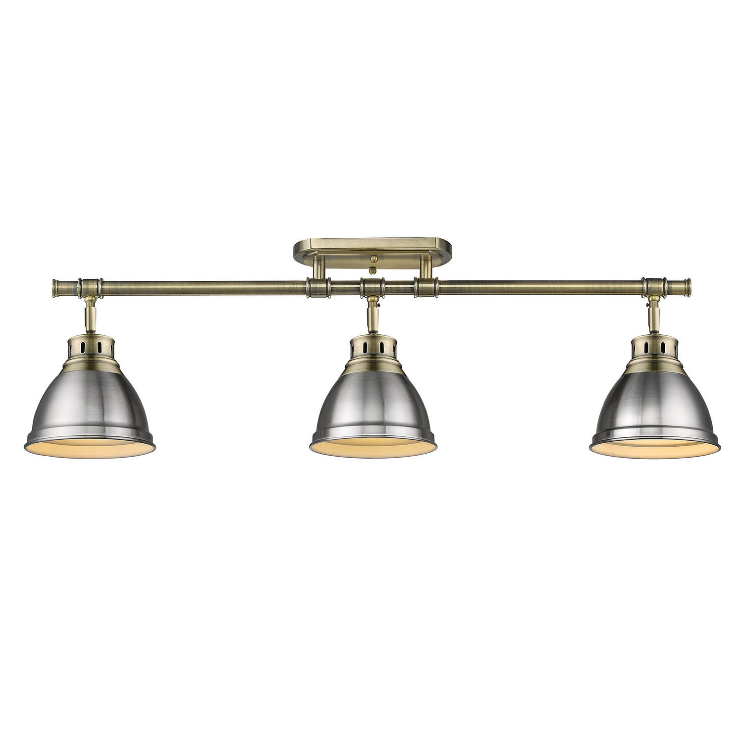 Golden - 3602-3SF AB-PW - Three Light Semi-Flush Mount - Duncan - Aged Brass