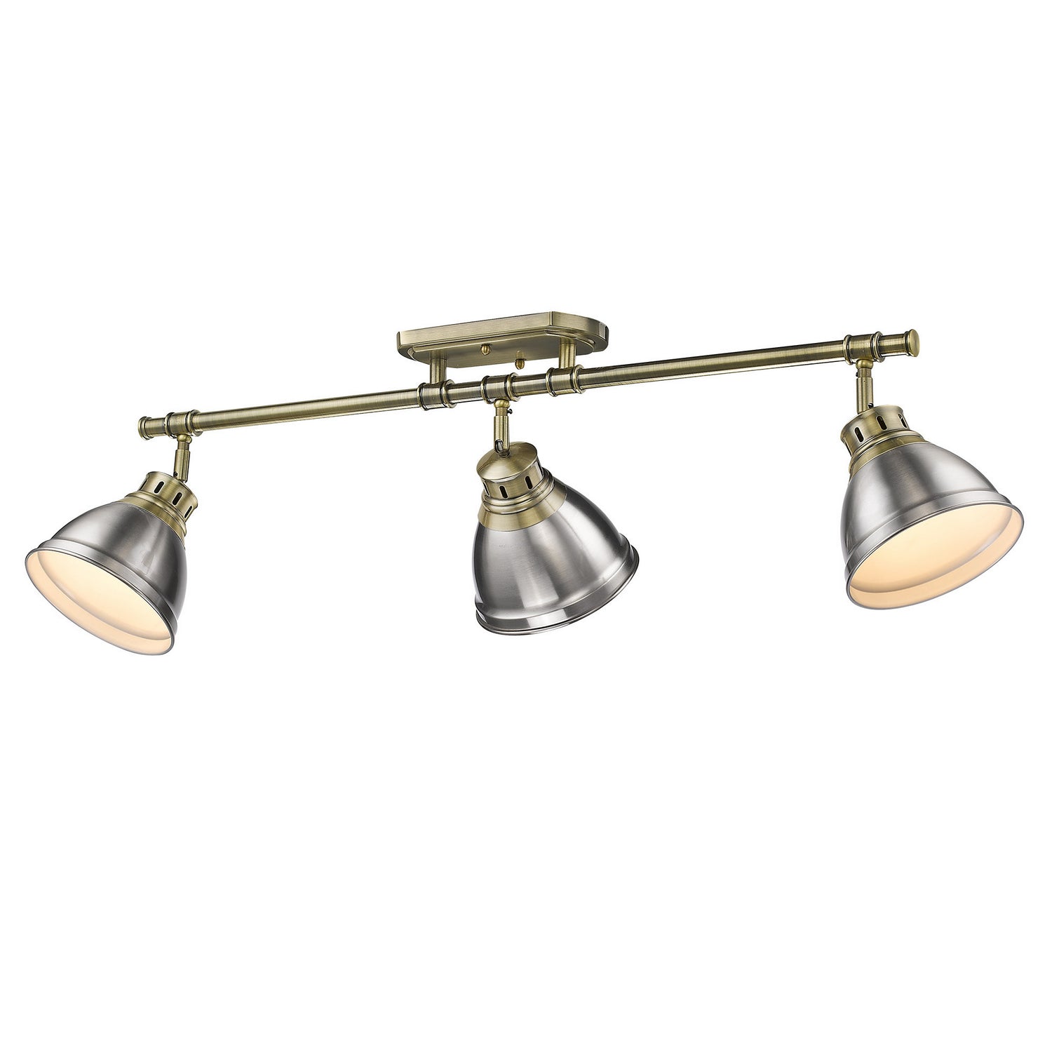 Golden - 3602-3SF AB-PW - Three Light Semi-Flush Mount - Duncan - Aged Brass