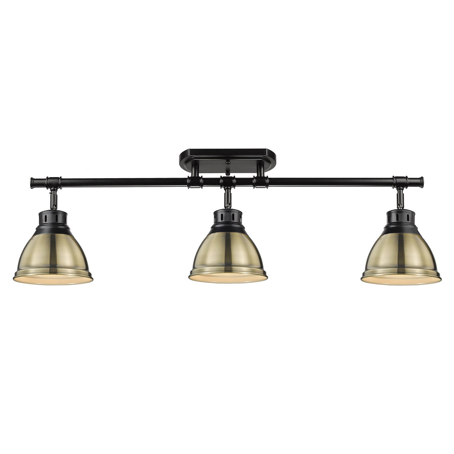 Golden - 3602-3SF BLK-AB - Three Light Semi-Flush Mount - Duncan - Matte Black